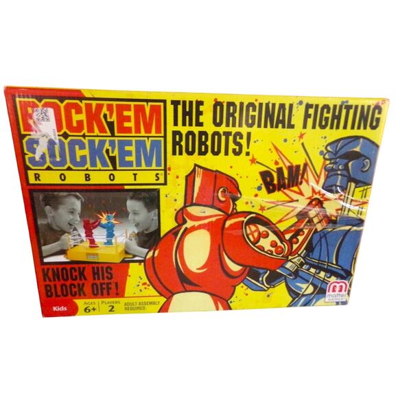 Mattel Classic Rock'em Sock'em Robots Game 2019 Edition Push Button Controllers - Picture 1 of 3